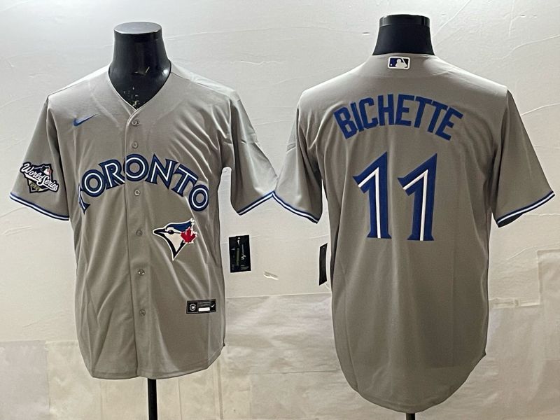 Men 2025 Toronto Blue Jays #11 Bichette Grey Game Nike MLB Jersey style 05